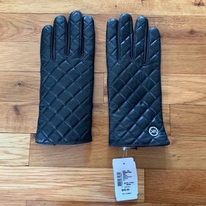 Michael Kors Black Leather Gloves - Size XL
